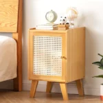 Modern Bedroom Bedside Cabinet, Simple Bedroom Storage Cabinet, ABS Grid Cabinet Door, Strong Door Stopper, Nightstand - Image 3