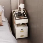 Small Smart Bedside Cabinet, Simple and Modern, High-end, Lightweight, Luxury Home Bedroom Bedside Wooden Storage Cabinet - Image 3
