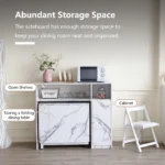 Buffet Cabinet with Storage, Sideboard for Storing Folding Table, Kitchen Storage Cabinet with Shelves, Modern Console Table - Image 6