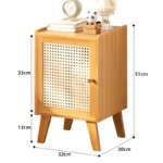Modern Bedroom Bedside Cabinet, Simple Bedroom Storage Cabinet, ABS Grid Cabinet Door, Strong Door Stopper, Nightstand - Image 6
