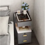 Small Smart Bedside Cabinet, Simple and Modern, High-end, Lightweight, Luxury Home Bedroom Bedside Wooden Storage Cabinet - Image 4