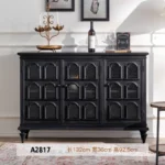 French Cabinet with 4 Doors Vintage Hollow Carving Buffet Cabinet Sideboards and Buffets with Storage Credenza for Living Room - Image 7