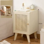 Modern Bedroom Bedside Cabinet, Simple Bedroom Storage Cabinet, ABS Grid Cabinet Door, Strong Door Stopper, Nightstand - Image 8