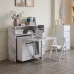 Buffet Cabinet with Storage, Sideboard for Storing Folding Table, Kitchen Storage Cabinet with Shelves, Modern Console Table - Image 5