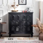 French Cabinet with 4 Doors Vintage Hollow Carving Buffet Cabinet Sideboards and Buffets with Storage Credenza for Living Room - Image 8