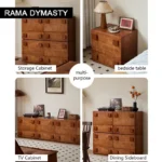 Wooden Cabinet Free Combination Cabinet TV Cabinet Storage Cabinet Dresser for Bedroom Living Room Baby Room Hallway Office - Image 4