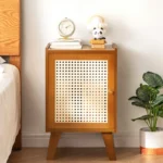 Modern Bedroom Bedside Cabinet, Simple Bedroom Storage Cabinet, ABS Grid Cabinet Door, Strong Door Stopper, Nightstand - Image 2